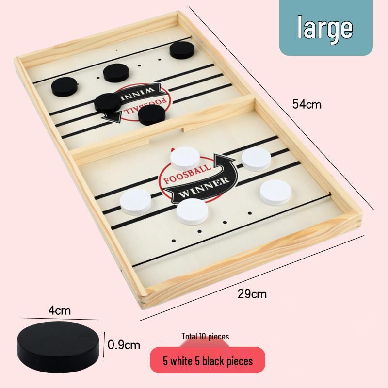 Douyin Деревянная битва по хоккею с шайбой: Двойное выталкивание шахмат для взаимодействия родителей и детей