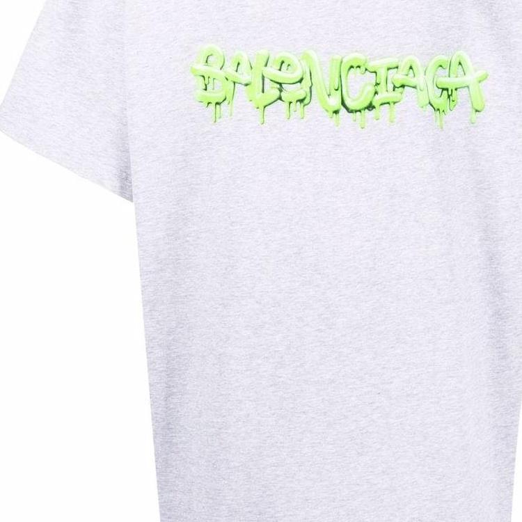 Balenciaga Slime Oversized T-shirt 'Grey Green' Men's 676589TLVF11203