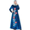 Fashion Arabian Plus Size Women's Embroidered Muslim Casual Hem Dress (without Headscarf)