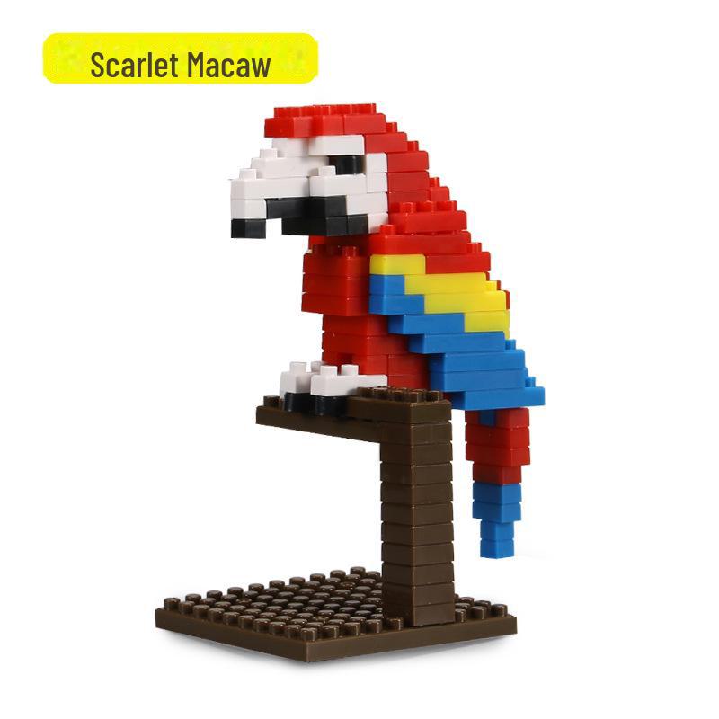 Строительные блоки животных JIKER: Лев, Тигр, Панда, Пингвин - развивающие игрушки для детей с микрочастицами