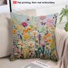 Двусторонняя цифровая печать яркого узора с растениями и цветами, наволочка из прочного полиэфирного волокна на молнии для спальни, гостиной и декора дивана