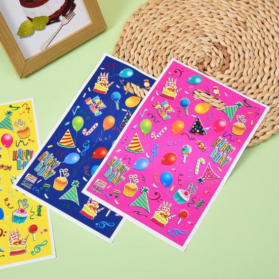 50 шт. Конфетные подарочные пакеты с ручкой, большой вместимости, ярких цветов, с мультяшными узорами, подарочные пакеты для игрушек на день рождения