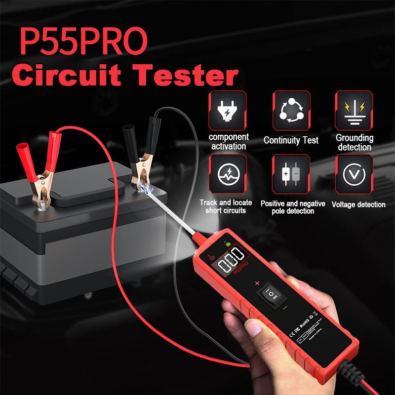 6-30V Car Circuit Tester P55PRO Electric Circuit Probe Tester Vehicle Diagnostic Positive And Negativepole Voltage Detection