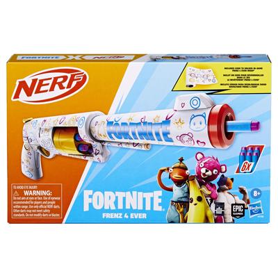 Nerf Fortnite FRENZ 4 EVER Blaster, виртуальный код, упаковка FRENZ 4 EVER, 6 элитных дротиков, барабан для 6 дротиков, подарочный продукт Fortnite G1132, аутентичный продукт