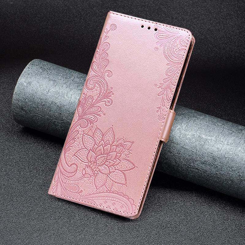 Book Lace Flower Leather Flip Case For Samsung Galaxy A04S A14 A54 A53 S21 S22 S23 Ultra Xiaomi Remdi Note 11 iPhone 14 13 12 11 Pro Max Wallet Cover