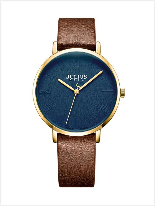 Simple Retro Women's Watch Japan Quartz Large Big Hours Top Fashion Dress Bracelet Leather Girl Birthday Gift Julius No Box