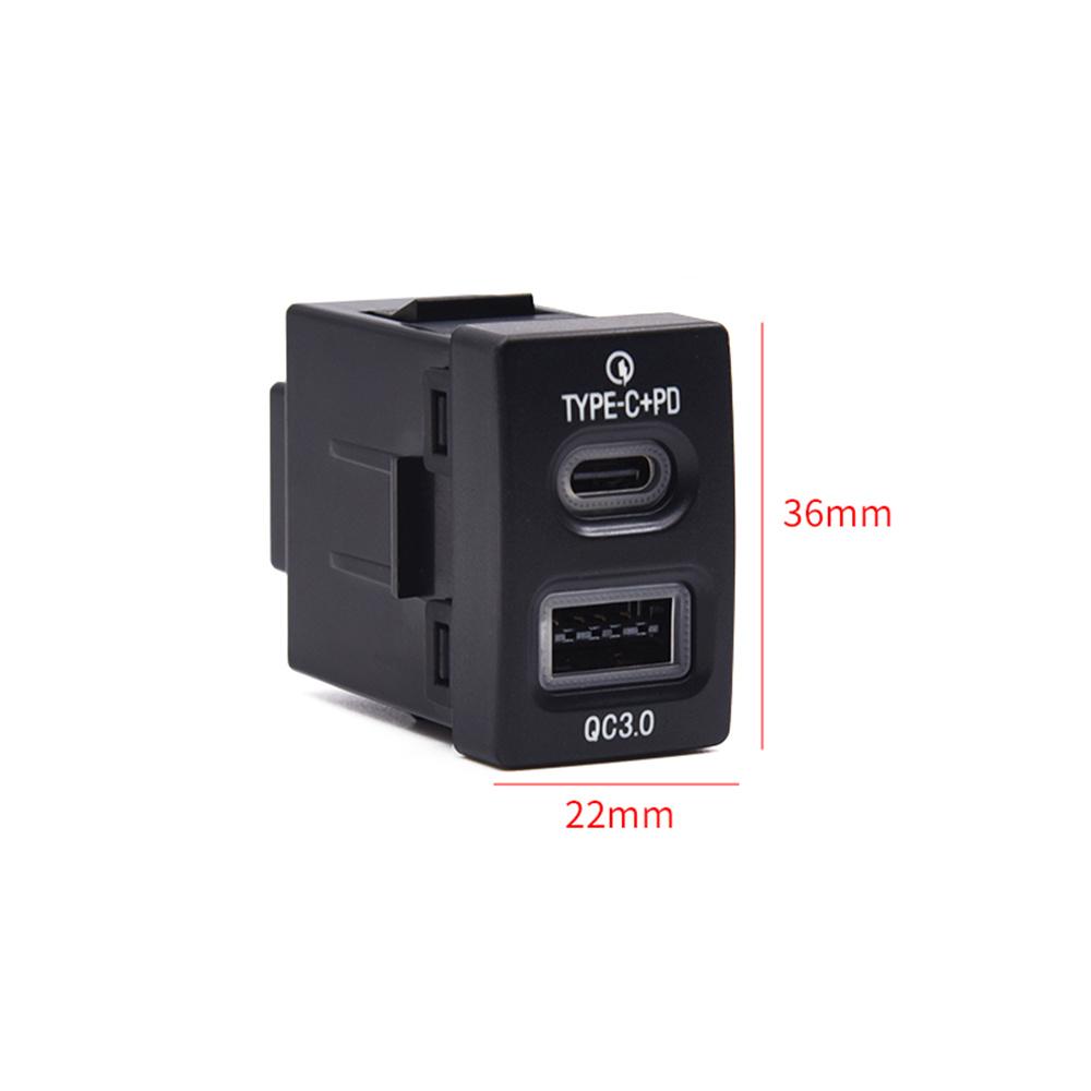 18W Car Charger Type-C+QC3.0 Fast Charging For Honda Accord Civic City Fit CR-V