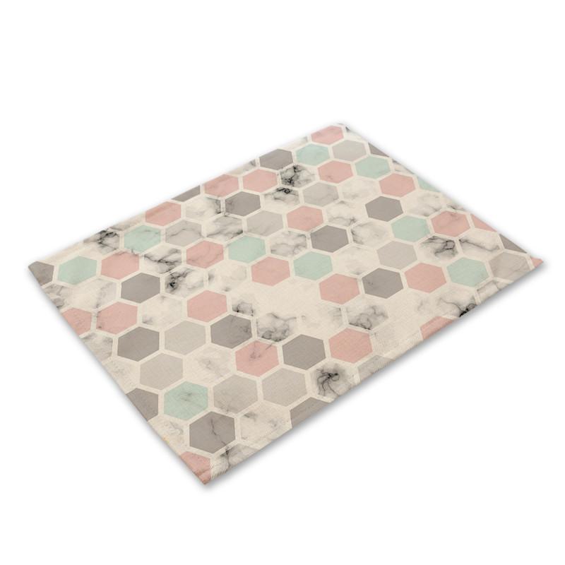 Домашний декор, льняные коврики для обеденного стола, роскошные кухонные салфетки с скандинавским геометрическим узором, 40X30 см, подставки под чашки и миски