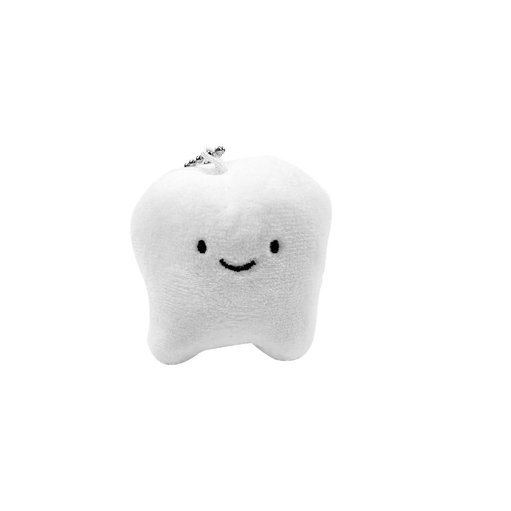 Cute Soft Teeth Plush Keychain Cartoon Plush Stuffed Care for Teeth Pendant Toothbrush Care for Teeth Unisex