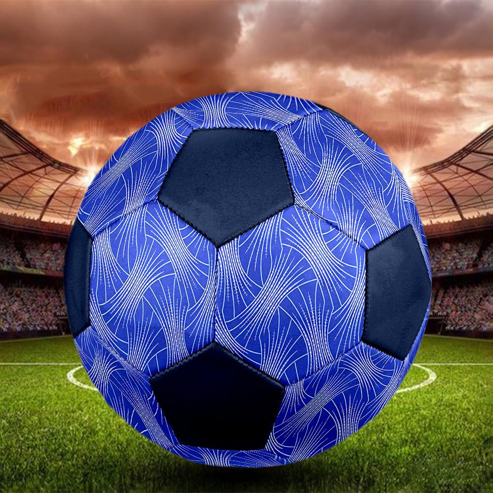 1PC Blue Abstract Lines Soccer Ball Size 5 Football Machine Sewn Indoor/Outdoor Universal Football Gift W36