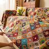 Bohemian Jacquard Cotton Linen Sofa Cover All-Season One-Piece Anti Scratch Sofa Towel Color Plaid Multifunctional Blanket