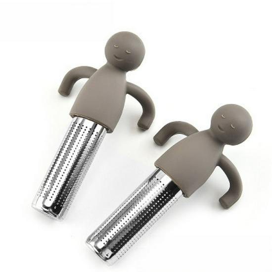 Креативный силиконовый чайник с ситечком из нержавеющей стали 304 - фильтр для чая в форме человека для чашек