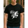 Европейский размер STRONGER THAN STORM Мужская футболка с принтом и коротким рукавом, Повседневная офисная футболка с принтом, Высококачественная футболка из чистого полиэстера