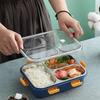 Portable Lunch Box 304 Stainless Steel Liner with Tableware Camping Picnic Food Container Bento Box Steak Knife Gold Spoon Fork