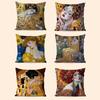 Gustav Klimt The Kis Cover With Short Plush Print For Living Room Sofa Decoration Cushion Cover Pillow Covers