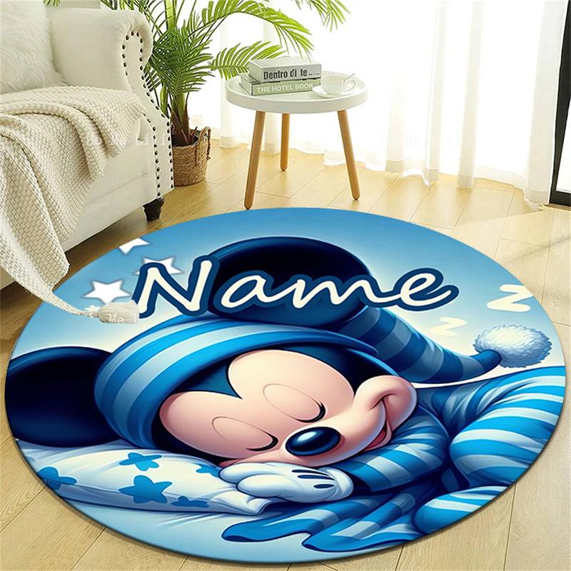Personalized M-Mickey Round Chair Office Rug - Perfect for Mat, Office Chair & More - Ideal Gift for Birthdays and Holidays