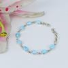Solid 925 Sterling Silver Natural Larimar Gemstone Handmade Designer Boho Bracelet Gift For Her