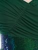 Женское платье для выступлений с пайетками, асимметричный подол, складки спереди, бретели-спагетти, сверкающий танцевальный костюм
