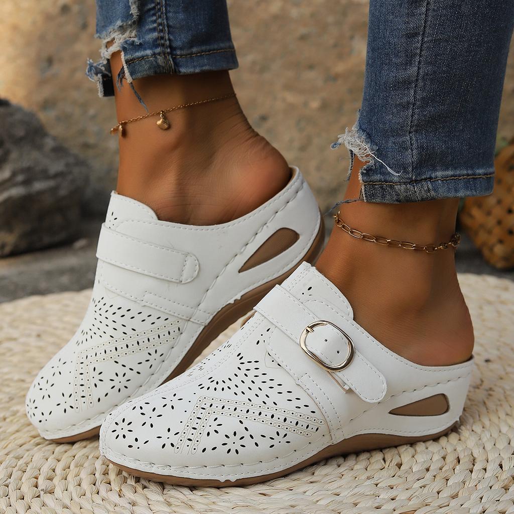 Lightweight Lace-up Fashion Half-support Outdoor Wading Beach Shoes Middle-aged Mother Shoes Summer 2024 New Arrival Size 36-43