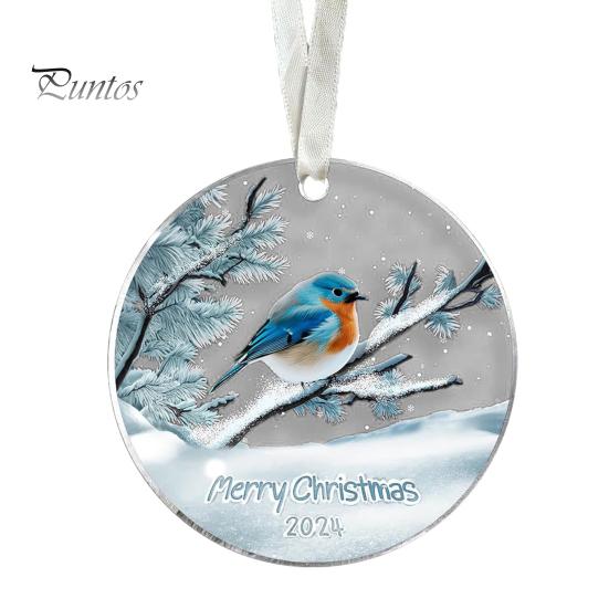 Рождественское украшение в виде животного, 2D, плоское акриловое украшение, мультяшная шапка Санты, подвесное украшение в виде животного для каминной полки рождественской елки