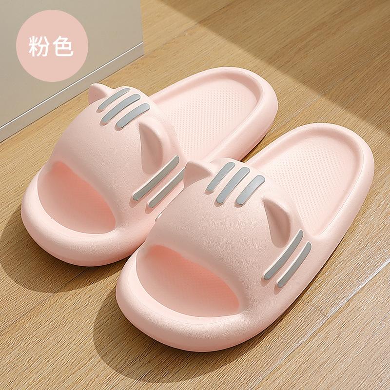 Женские летние милые тапочки с котом для пар, новые домашние, для ванной, мягкие, толстые, подошва, противоскользящие, для улицы, для пляжа с героями мультфильмов