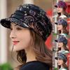 Short Brim Floral Hat Women's Versatile Soft Brim Ethnic Style Duck Tongue Cap