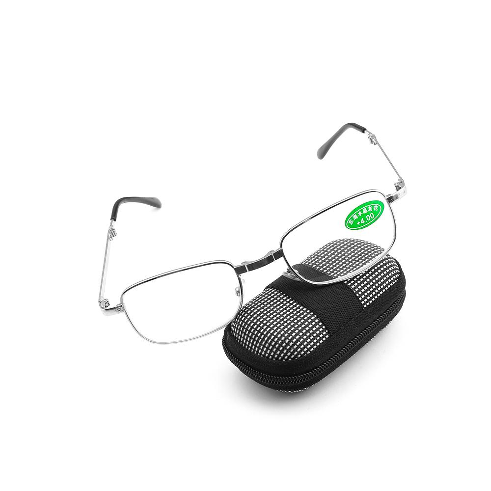 Hot Foldable Clear Men Women Reading Glasses Grid Case with Belt Clip Presbyopic Ultra-light TR Magnifying Glasses +1.0~4.0