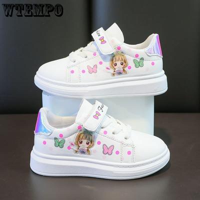 Обувь для девочек с мультяшным принтом, детская обувь для детей среднего и старшего возраста, повседневная дышащая спортивная обувь для маленьких девочек