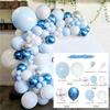 New Blue Ocean Macaron Latex Balloon Birthday Decoration and Arrangement Balloon Chain Set Holiday Supplies