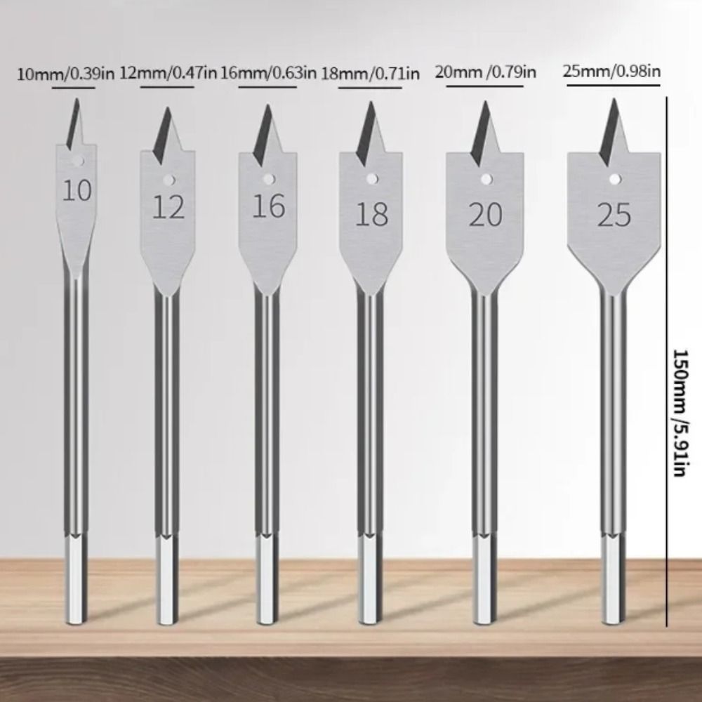 Durable Flat Drill High-carbon Steel Wood Flat Drills Woodworking Spade Drill Bits  Carpenters Bit