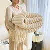 Thickened Warm Flannel & Rabbit Fur Blanket for Office or Home