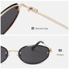 Small Oval Rimless Sunglasses Women Retro Metal Frame Cut Edge Photochromic Eyewear Fashion Trendy Sun Glasses for Street Photo