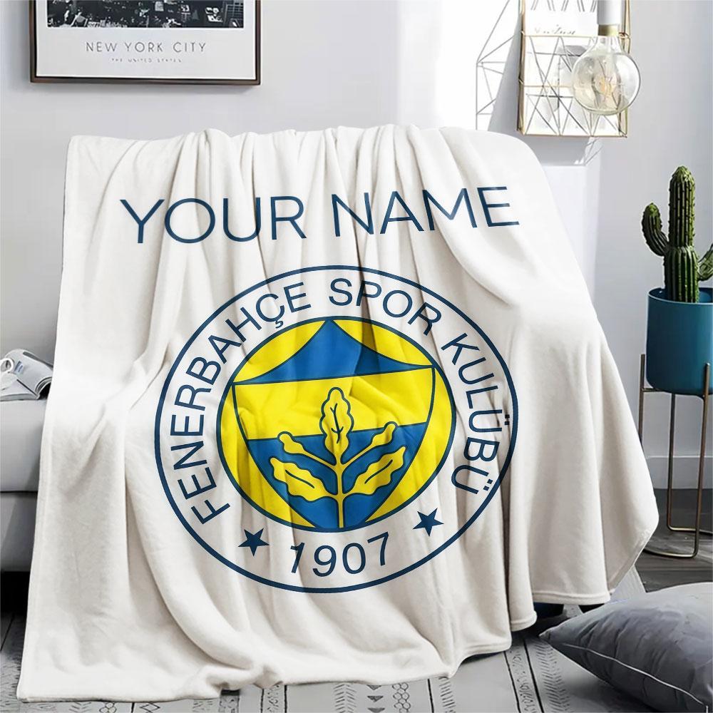 Custom Name,Fenerbahce Spor Kulubu Printed Flannel Blanket, soft throw for bedroom sofa, washable, Christmas present, great gift.