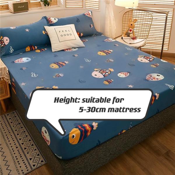 New Waterproof Bed Sheet Printed Cartoon Bed Fitted Sheet Mattress Covers Deep Pocket Bed Protector Sheet