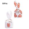 50 шт. Пластиковые пакеты для конфет с кроличьими ушками, мультяшные многостильные пакеты с длинными ушками кролика, милые пакеты для упаковки печенья с животным узором, печенье