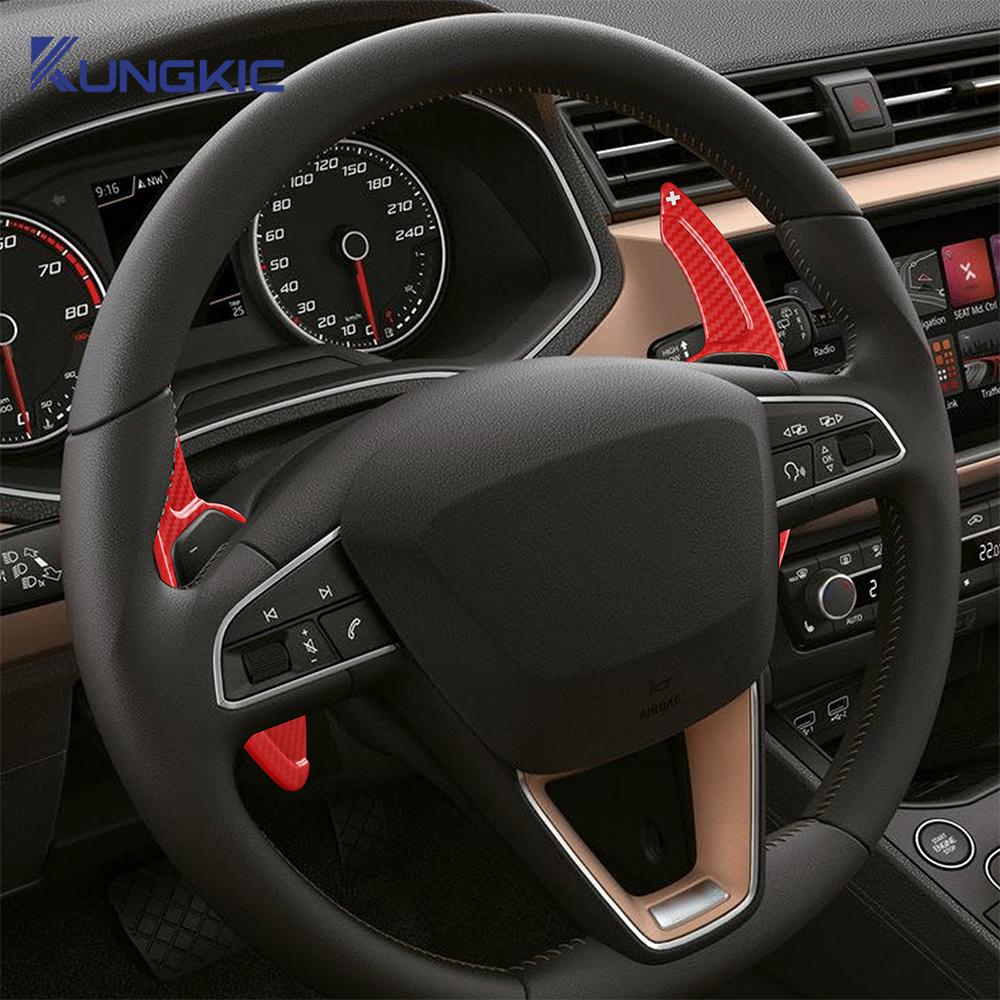 Для Seat Leon fr MK3 MK4 5F ST Cupra Ateca Alhambra Arona Ateca ibiza 6P Carbon Fibre ABS рулевое колесо подрулевые переключатели наклейка