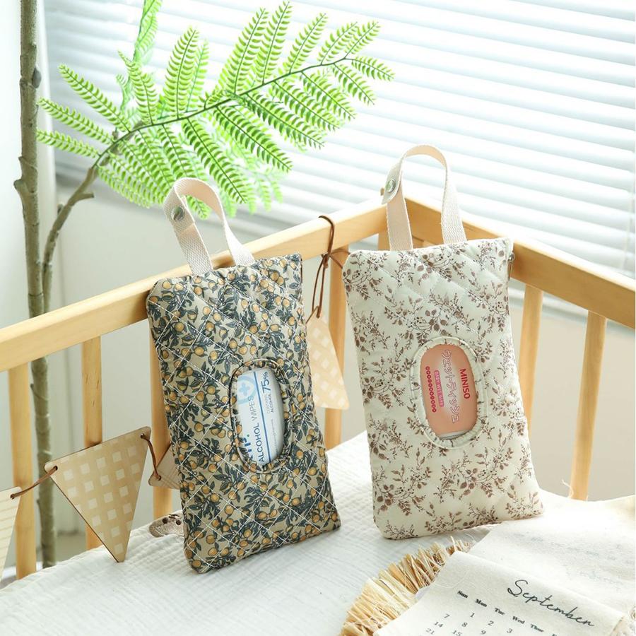 Bedside Diaper Bag Cotton Baby Disposable Diaper Wet Tissue Storage Bag Handbag Baby Boys Girls Bottle Trolley Hanging Bag New