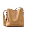 Small and High-end Leather Women's Bag, New Cowhide Bucket Bag, Large Capacity Single Shoulder Crossbody Bag