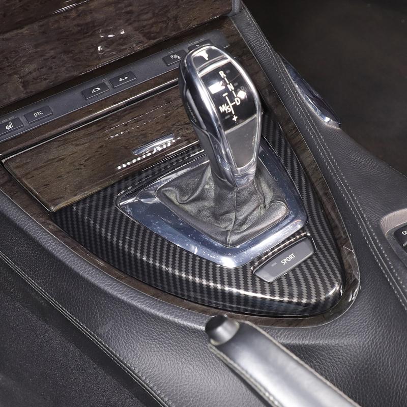 Для BMW 6 серии E63 E64 2007-2009 ABS Углеродное волокно Декоративная рамка панели переключения передач центральной консоли автомобиля Наклейка Автомобильные аксессуары