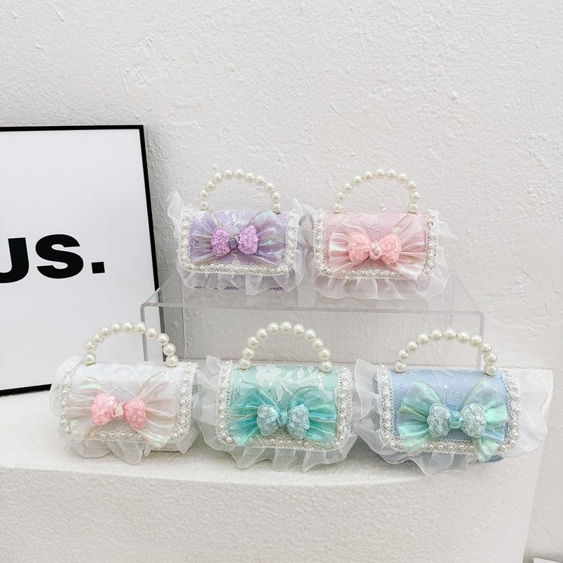 Модная Мини-сумка на плечо для детей с милым дизайном в виде банта и модным цепочным ремешком