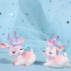 Kawaii Pink Sleeping Deer Figurine Cartoon Deer Birthday Cake Decor  Office