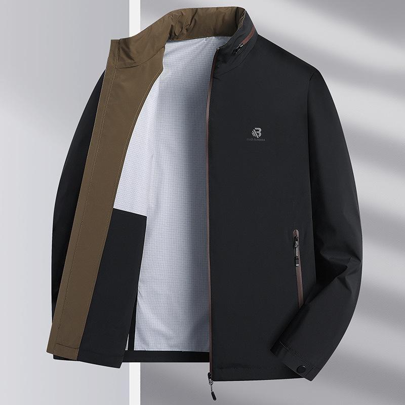 Spring Jacket Jacket Business Spring and Autumn Middle-aged Dad Casual Jacket Men's Stand Collar