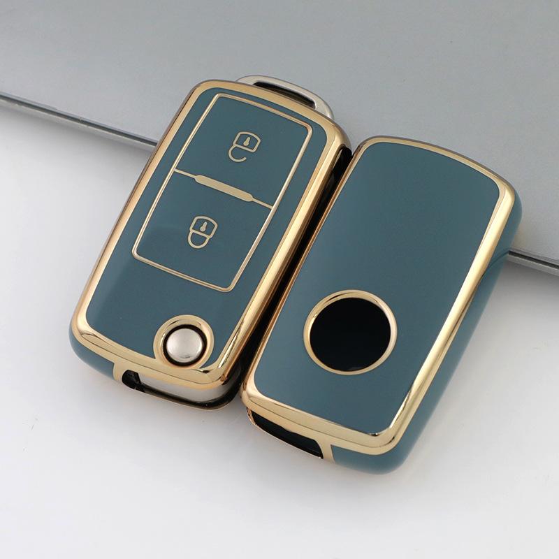 Для VW Volkswagen MK4 Bora Golf 4 5 6 Jetta Passat Polo Bora Touran Skoda Seat ТПУ 2 кнопки ТПУ чехол для ключей от машины чехол в виде ракушки брелок