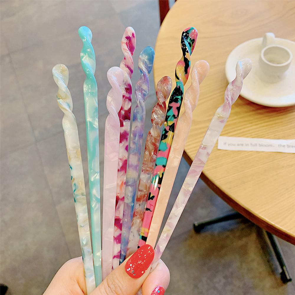 Темпераментные Девушки Акриловые Винтажные Корейские Дисковые Заколки для Волос Палочки для Волос Аксессуары для Волос Заколки