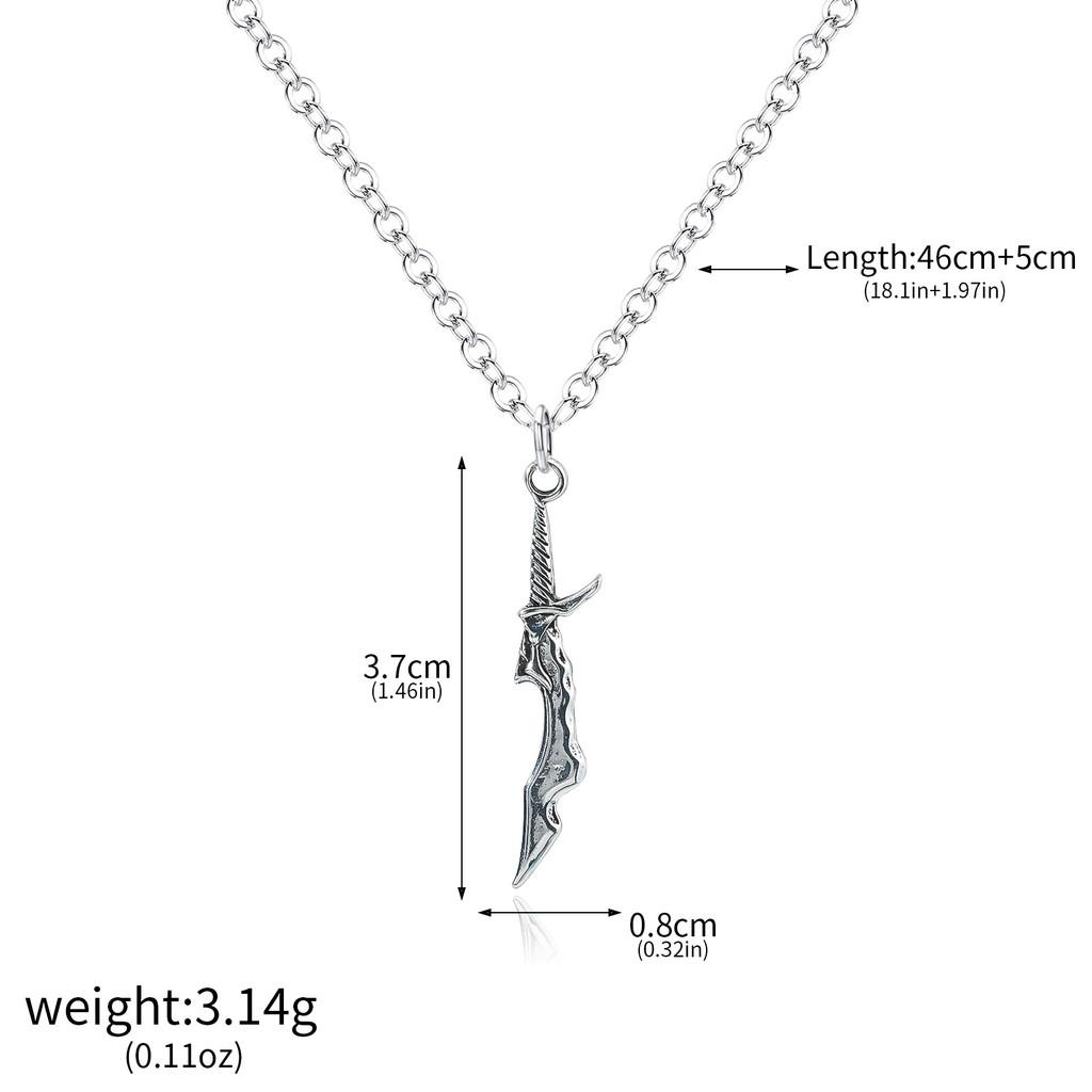 Solo Leveling Sung Jin Woo Alloy Short Blade Pendant Necklace For Cosplay Enthusiasts
