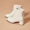 2025 новые весенне-осенние ботинки с круглым носком женские на толстом каблуке из мягкой кожи на среднем каблуке тонкие ботинки осенне-зимняя женская обувь модные ботинки