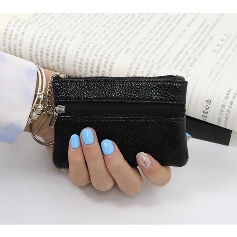 Women Wallet Coin Purse Credit Card Holder Single Double Zipper Pocket Women Bag Multi-card Fashion Black Zipper Wallet