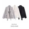 Kaslead Новая женская одежда Западный стиль Универсальная мода Однотонный Простой Тонкий Шарф Лацкан Блейзеры