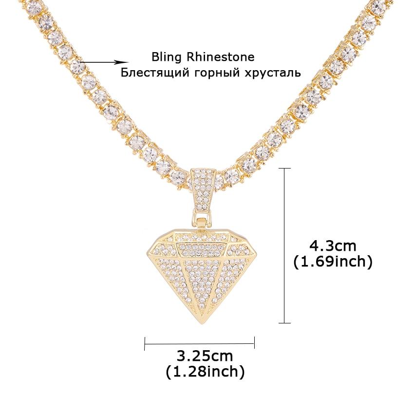 Iced Out кулон ожерелье с 4 мм цирконом теннисная цепочка Iced Out блестящая цепочка со стразами для мужчин colar masculino