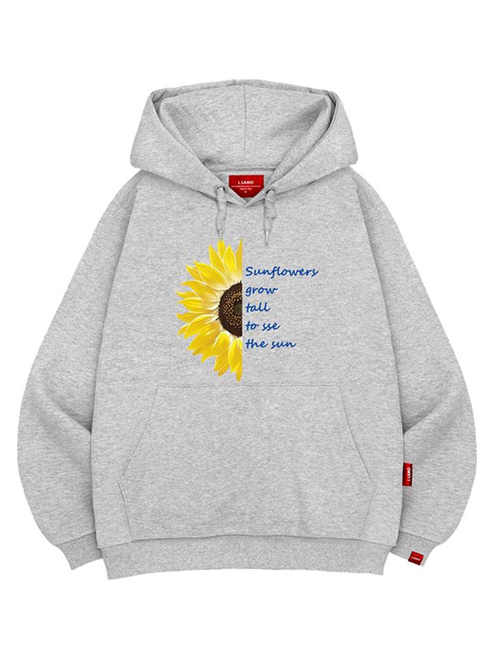 Худи с половиной подсолнуха Унисекс Большой размер M~4XL (Тип А)